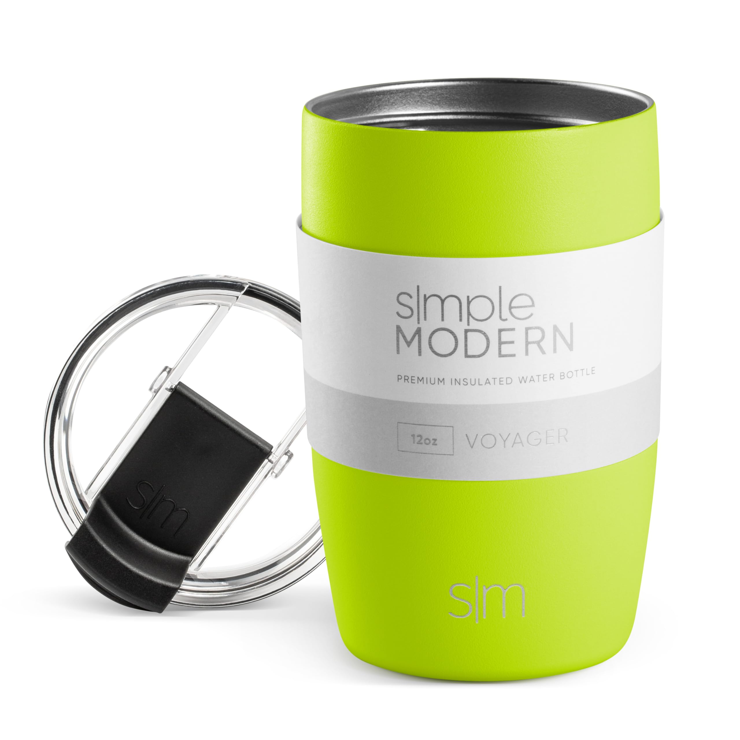 Simple Modern Travel Coffee Mug Tumbler with Flip Lid | Reusable Insulated Stainless Steel Cold Brew Iced Coffee Cup Thermos | Gifts for Women Men Him Her | Voyager Collection | 20oz | Midnight Black