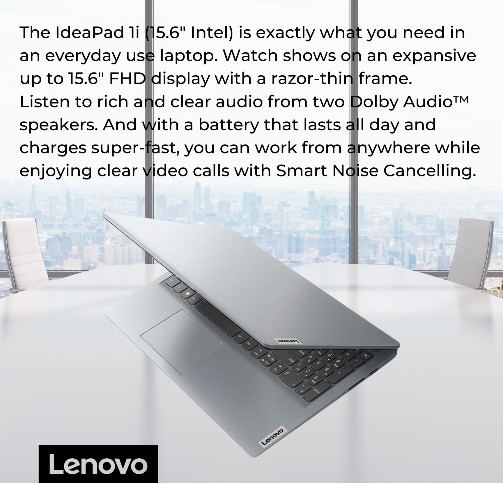 Lenovo IdeaPad 1 Student Laptop, 15.6" FHD Display, Intel Dual Core Processor, 12GB RAM, 512GB SSD + 128GB eMMC, 1 Year Office 365, Wi-Fi 6, Webcam, Bluetooth, SD Card Reader, Windows 11 Home, Grey