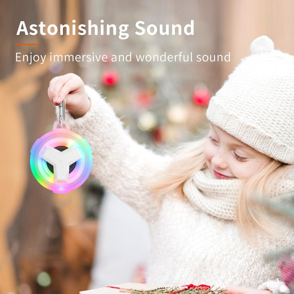 EBODA Bluetooth Shower Speaker, Portable Bluetooth Speakers, IP67 Waterproof Wireless Speaker with LED Light, Floating, 2000mAh, True Wireless Stereo for Kayak, Beach, Gifts for unisex -Black