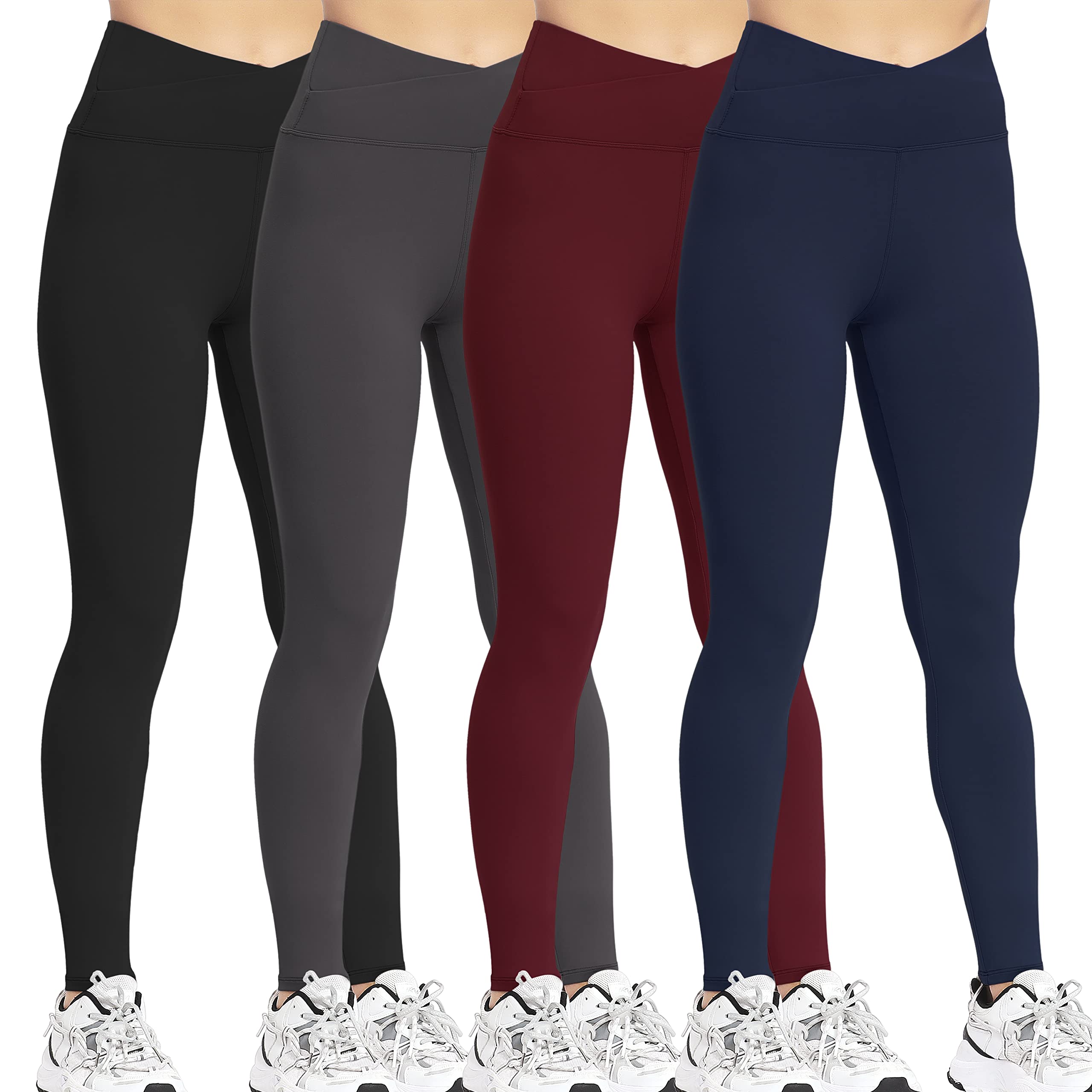 VALANDY High Waisted Leggings for Women Stretch Tummy Control Workout Running Yoga Pants Reg&Plus Size