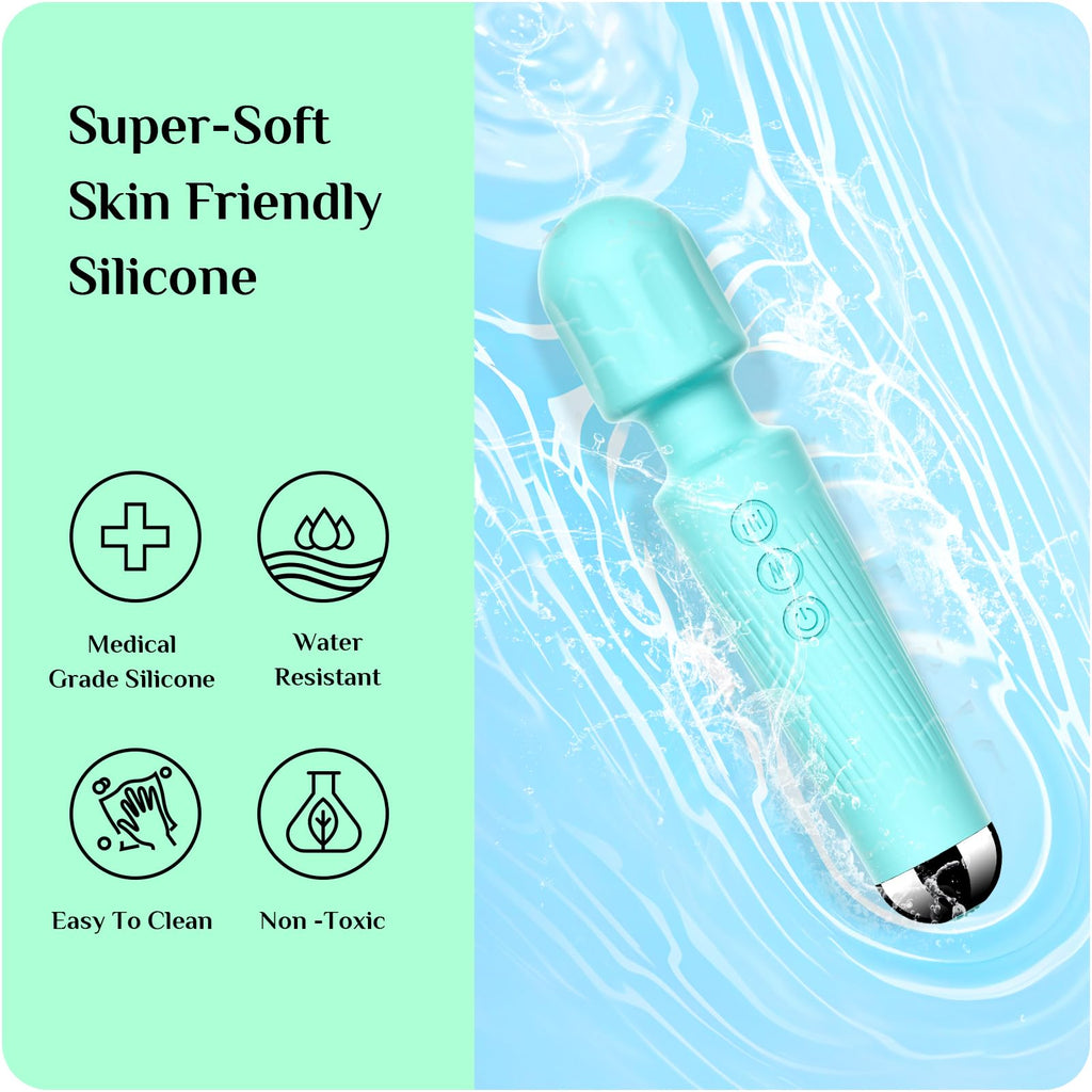 Vibrator Wand,Adult Sex Toy Wand, G Spot Dildo, Clit Vibrator, Sex Vibrators,Clitoris Stimulation,with 8 Speeds & 20 Patterns,Fully Waterproof,Vibrating Wand for her Pleasure (Rose Red)