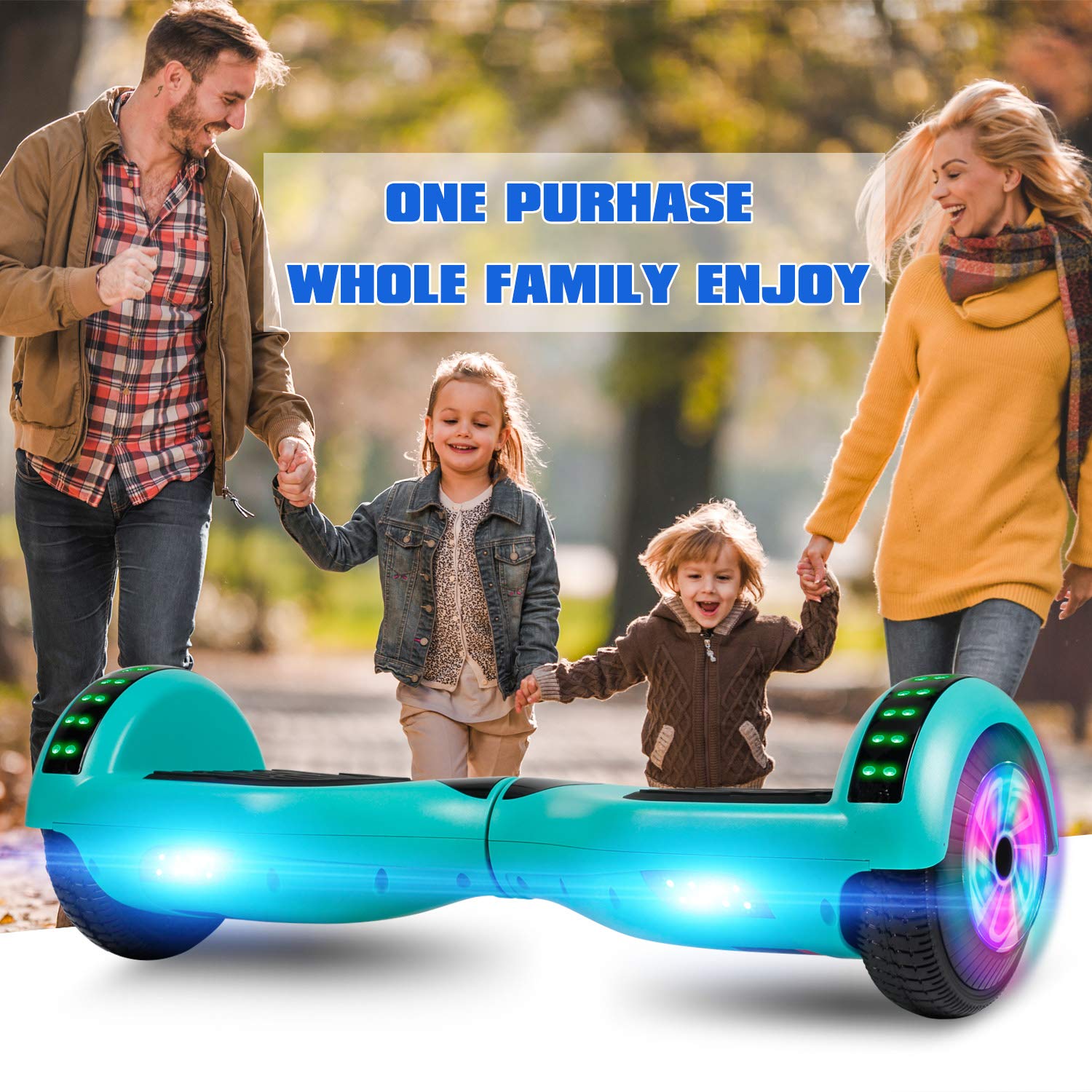 LIEAGLE Hoverboard, 6.5" Self Balancing Scooter Hover Board with Bluetooth Wheels LED Lights for Kids Adults