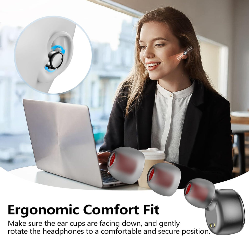 kurdene Wireless Earbuds Bluetooth 5.3 in Ear Buds Light Weight Headphones,Deep Bass Sound,Built in Mics Headset,Clear Calls Earphones for Sports Workout