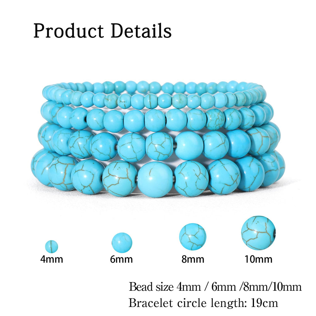 4pcs Beaded Bracelets for Women,Natural Healing Crystal Gemstones Bracelet,Anxiety Stress Relief Bracelet Handmade purple Jewelry Gifts for Women