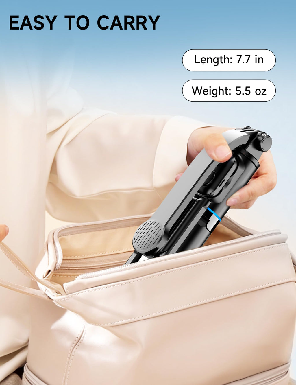 Selfie Stick, 41'' Extendable Phone Tripod Stand with Phone Holder & Detachable Remote, 360° Rotation Selfie Stick Tripod for Cell Phone Compatible with iPhone, Android, Samsung