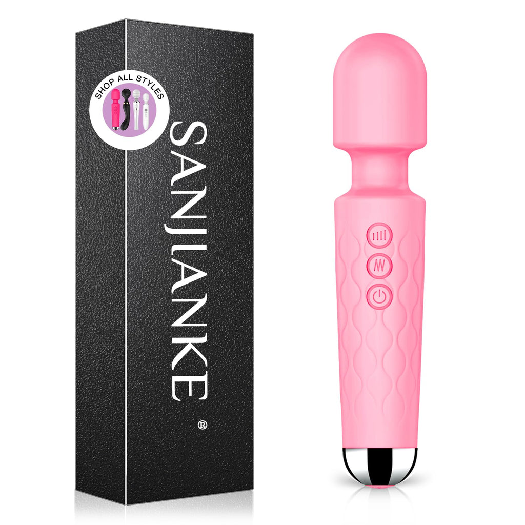 Vibrator Wand,Adult Sex Toy Wand, G Spot Dildo, Clit Vibrator, Sex Vibrators,Clitoris Stimulation,with 8 Speeds & 20 Patterns,Fully Waterproof,Vibrating Wand for her Pleasure (Rose Red)