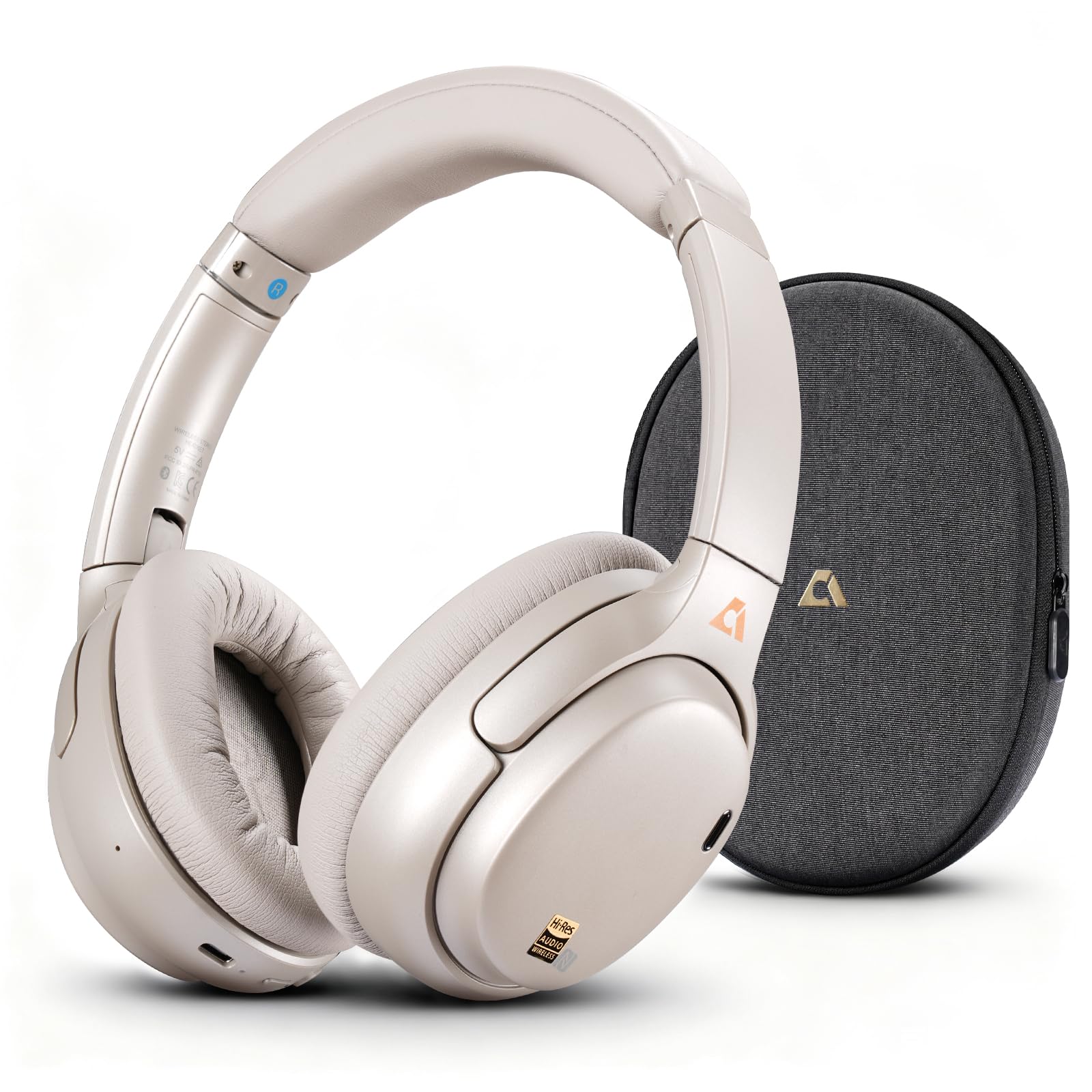 1Mii E700 Wireless Bluetooth Over Ear Headphones with Active Noise Canceling, Hi-Res Audio LDAC/aptX Low Latency for Airplane Travel Overhead Comfort, 54H Playtime, Custom EQ via App - Blue