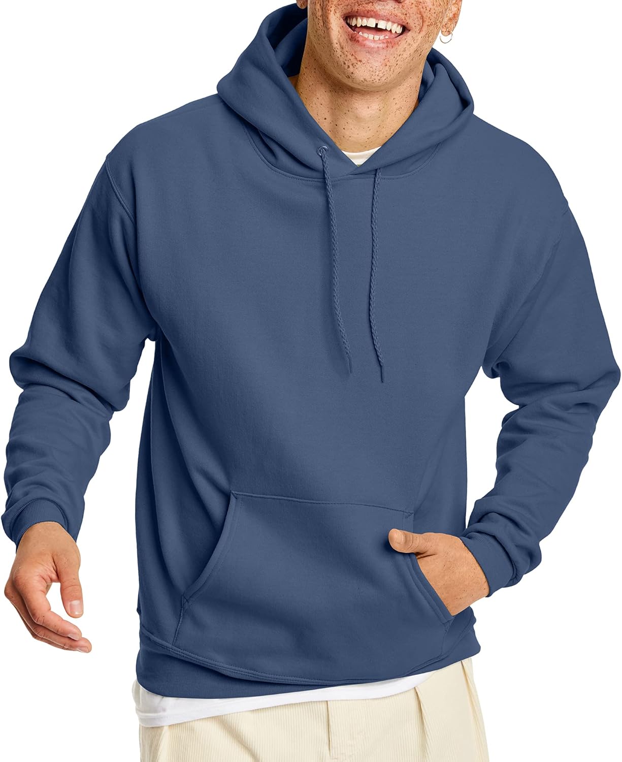 Hanes EcoSmart Hoodie, Midweight Fleece, Pullover Hooded Sweatshirt for Men