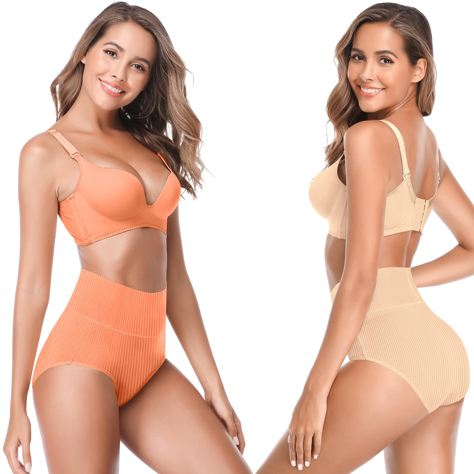 Women's High Waist Cotton Underwear Super Stretchy Briefs Full Coverage Panties Soft Women Panties 5-Pack