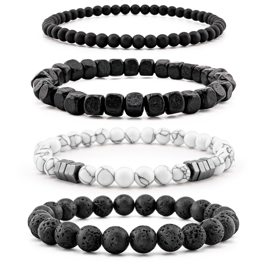 Men’s Bracelet Set Multi - Tiger Eye/Matte Agate/Lava Rock Gifts for Birthday/Anniversary/Christmas