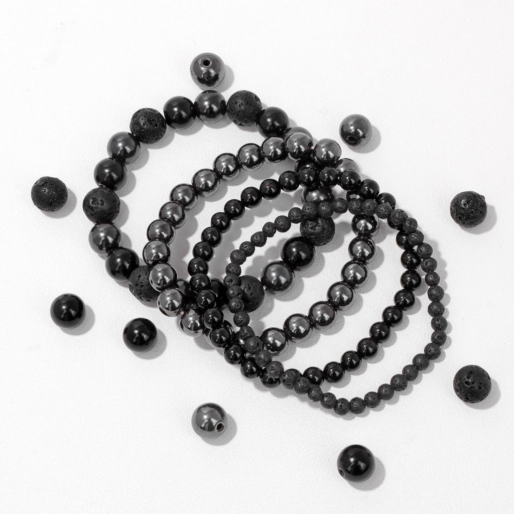 4pcs Beaded Bracelets for Women,Natural Healing Crystal Gemstones Bracelet,Anxiety Stress Relief Bracelet Handmade purple Jewelry Gifts for Women