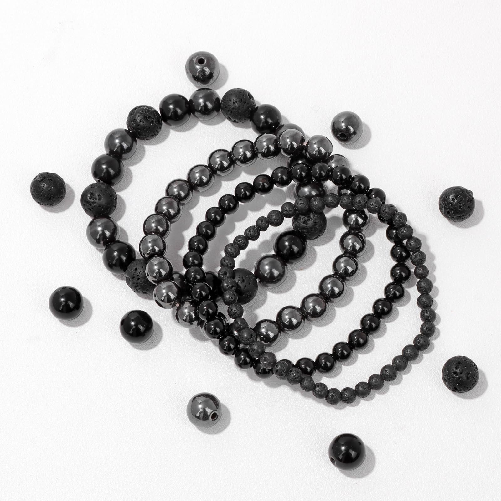 4pcs Beaded Bracelets for Women,Natural Healing Crystal Gemstones Bracelet,Anxiety Stress Relief Bracelet Handmade purple Jewelry Gifts for Women