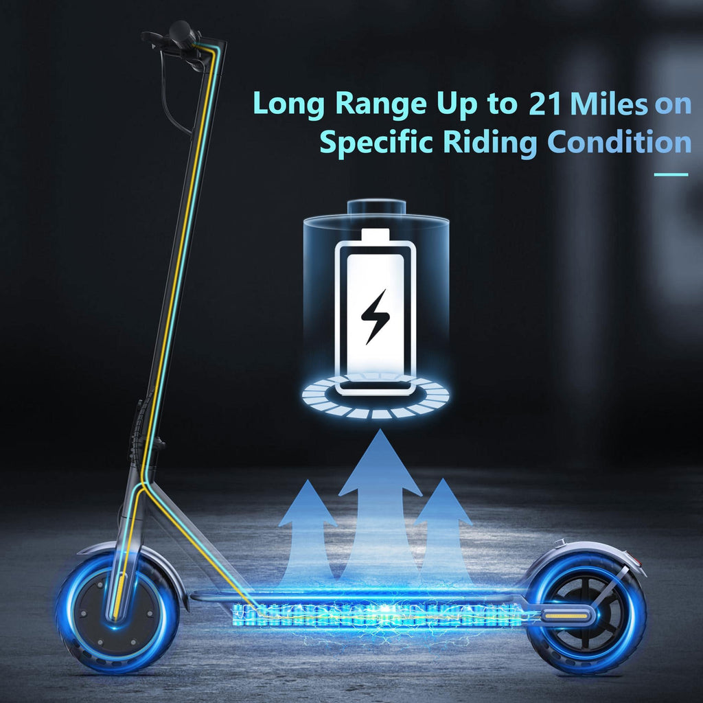 VOLPAM Electric Scooter, 350W/500W Powerful Motor, 8.5"/10" Solid Tires, 19/22Mph, 28/23/21/16 Miles Max Range, Dual Braking