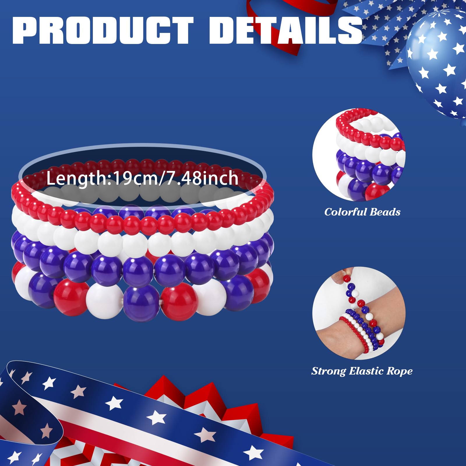 4pcs Beaded Bracelets for Women,Natural Healing Crystal Gemstones Bracelet,Anxiety Stress Relief Bracelet Handmade purple Jewelry Gifts for Women