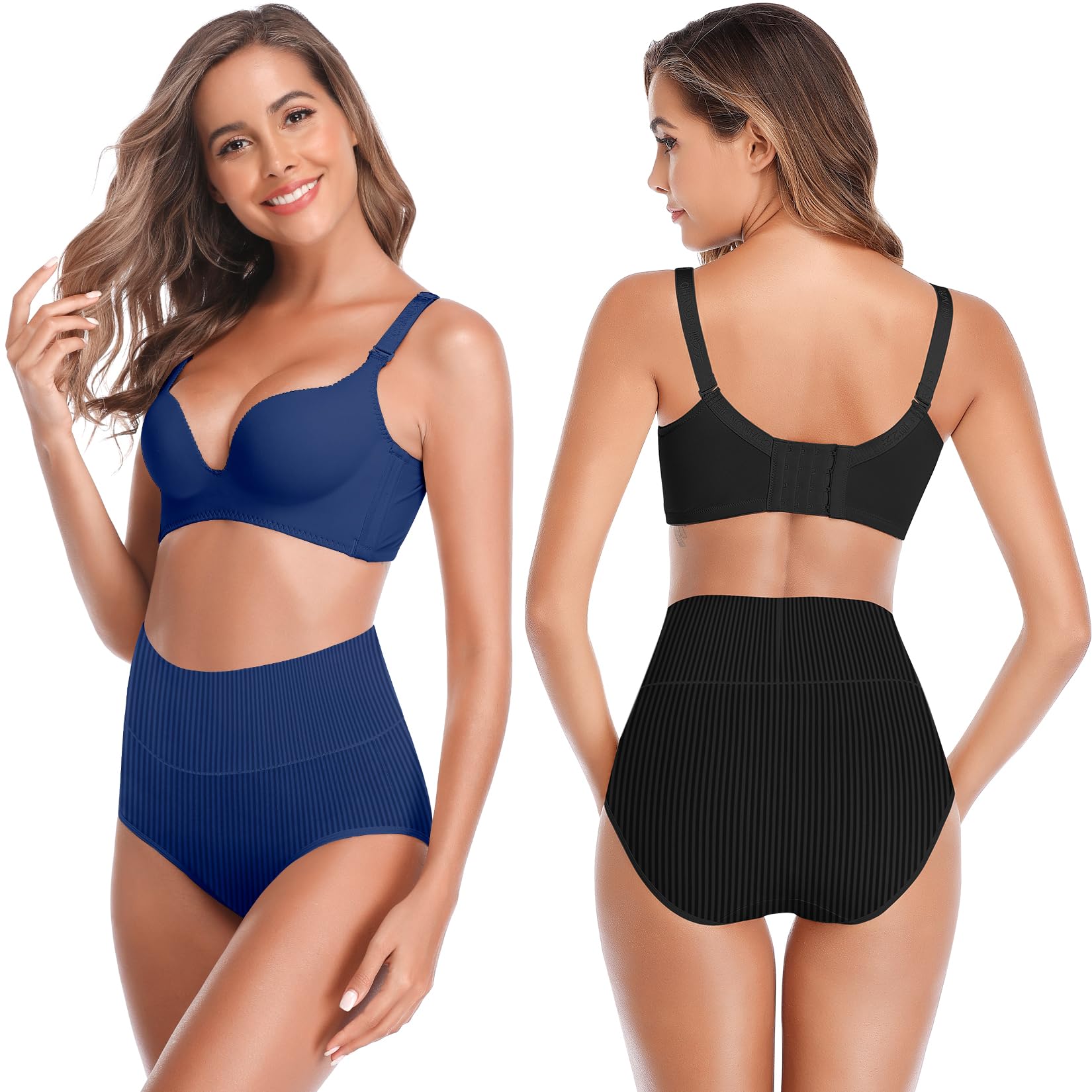 Women's High Waist Cotton Underwear Super Stretchy Briefs Full Coverage Panties Soft Women Panties 5-Pack