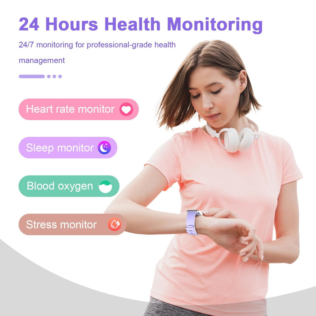 Smart Watch for Men Women Compatible with iPhone Samsung Android Phone 1.83 inch Full Touch Screen IP68 Waterproof Bluetooh Fitness Tracker Heart Rate/Sleep Monitor, Black