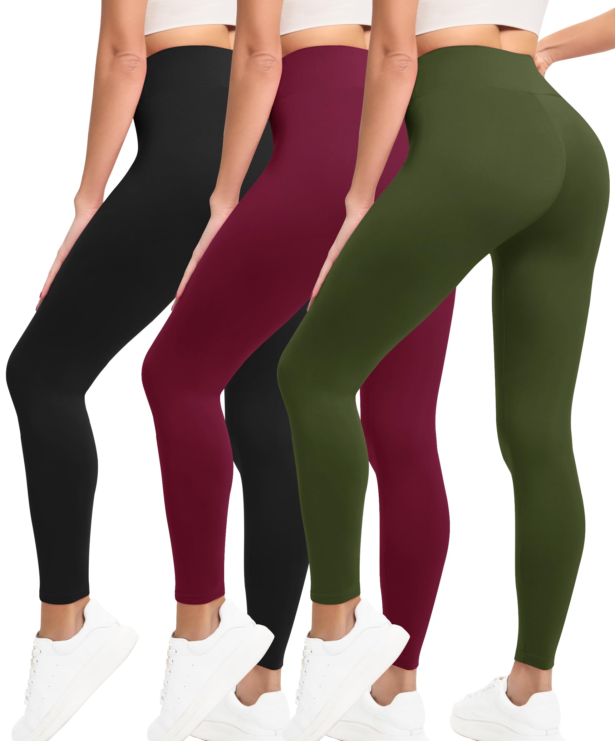 VALANDY High Waisted Leggings for Women Stretch Tummy Control Workout Running Yoga Pants Reg&Plus Size