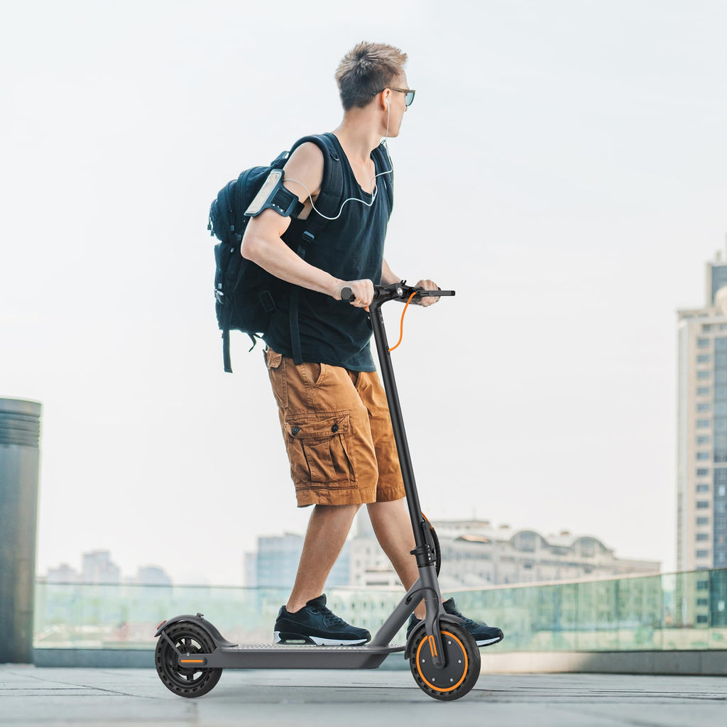 VOLPAM Electric Scooter, 350W/500W Powerful Motor, 8.5"/10" Solid Tires, 19/22Mph, 28/23/21/16 Miles Max Range, Dual Braking