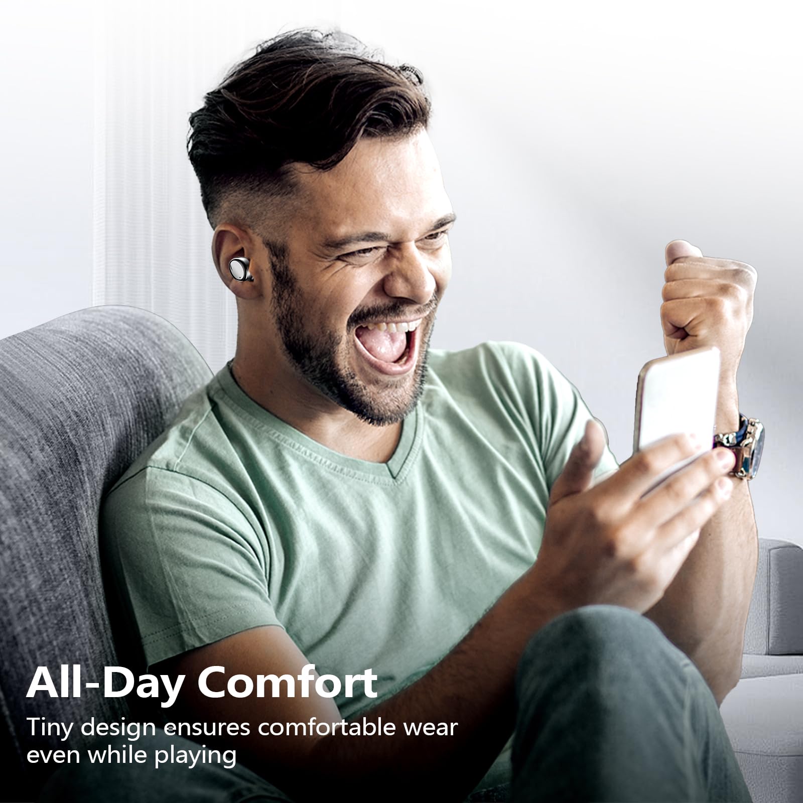 kurdene Wireless Earbuds Bluetooth 5.3 in Ear Buds Light Weight Headphones,Deep Bass Sound,Built in Mics Headset,Clear Calls Earphones for Sports Workout