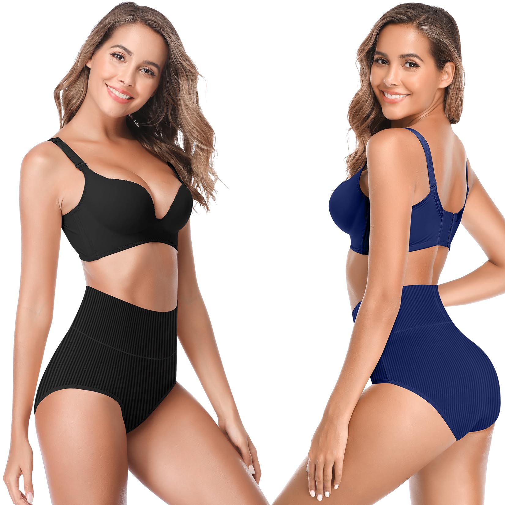 Women's High Waist Cotton Underwear Super Stretchy Briefs Full Coverage Panties Soft Women Panties 5-Pack