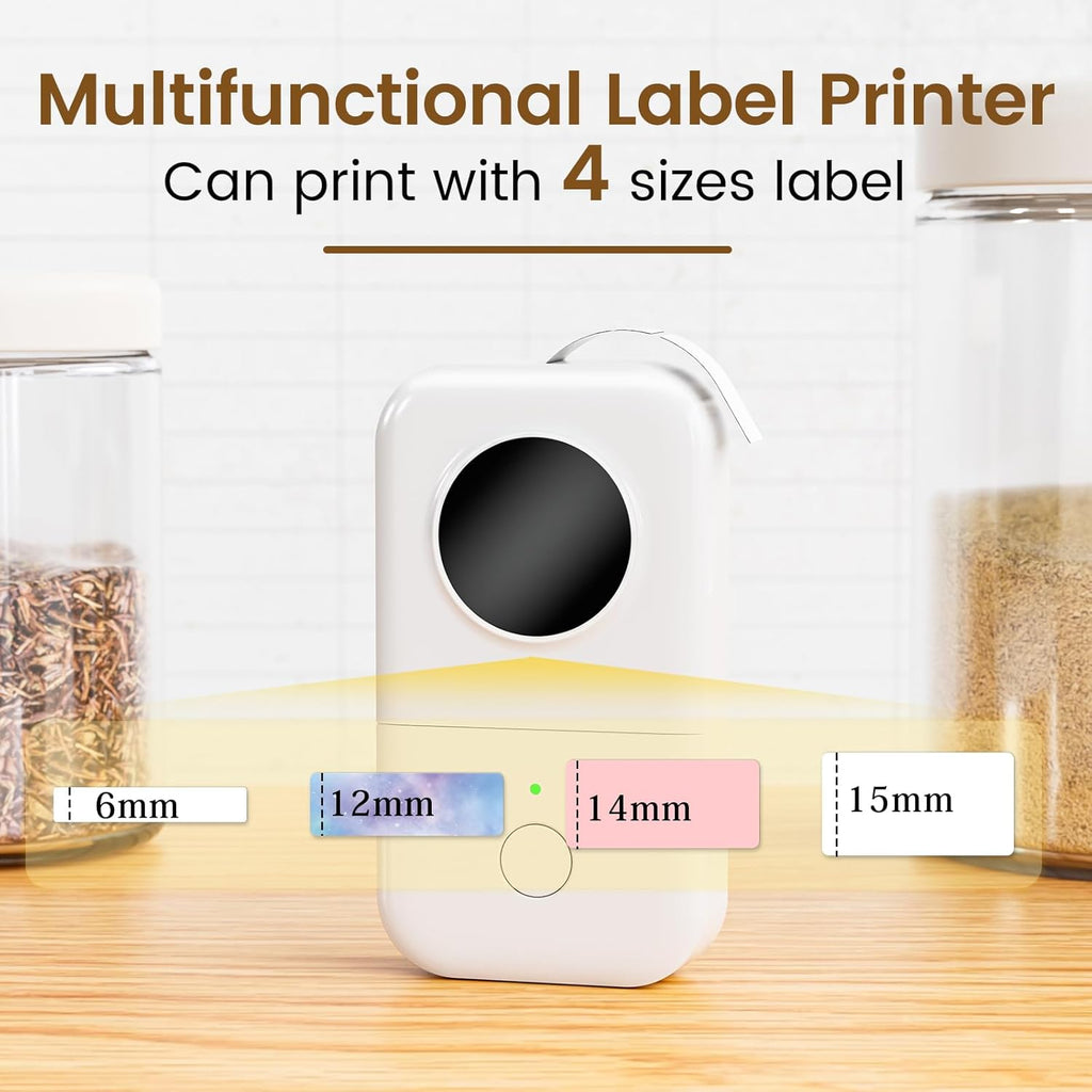 Phomemo D30 Label Maker, Bluetooth Mini Label Maker Machine, Portable Thermal Printer Small Rechargeable Labeler for Kids School Classroom Teacher Supplies, Home Office Labeler Works with Tablet/Phone