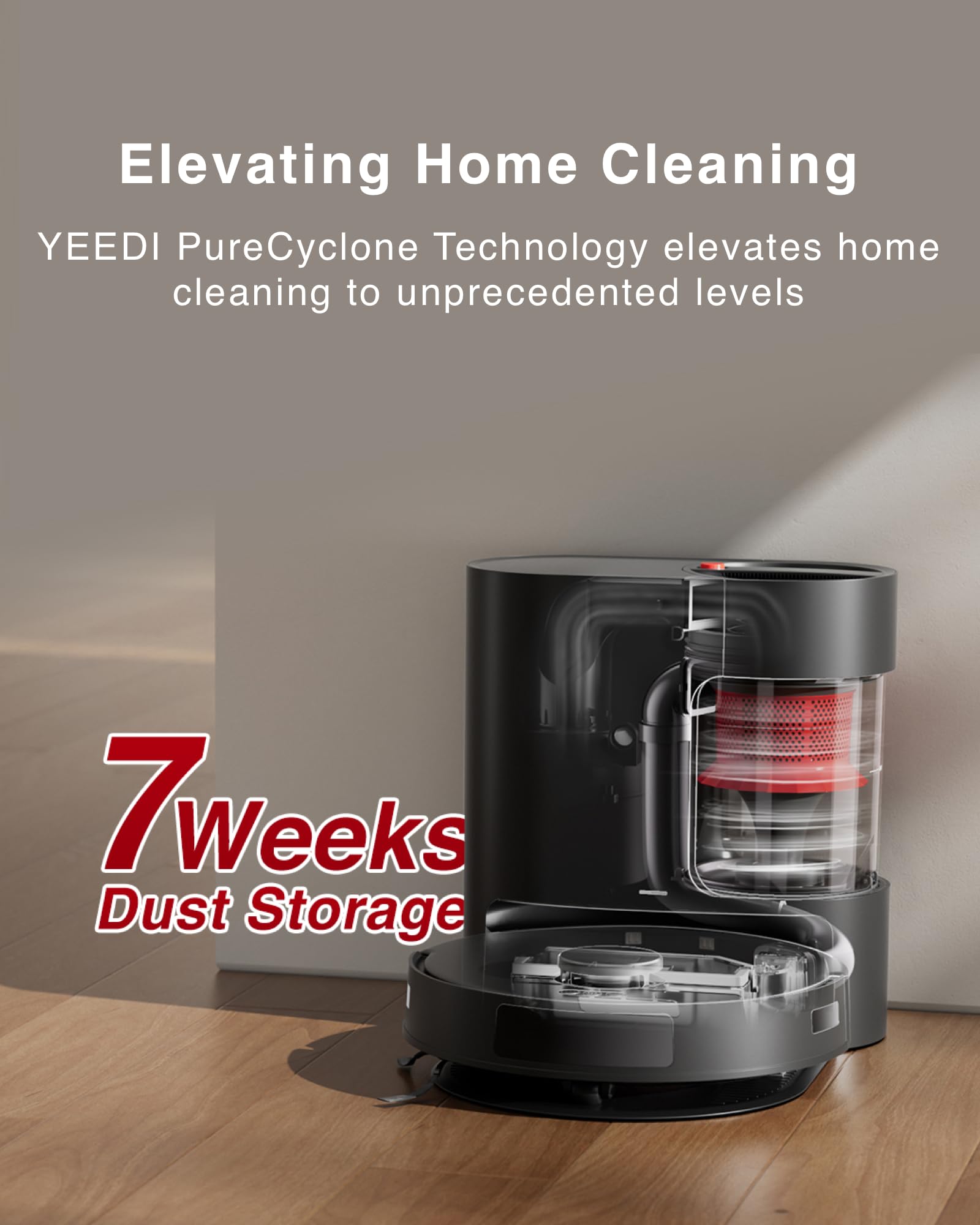 Yeedi C12 Robot Vacuum Cleaner and Mop, 8000Pa Strong Suction, ZeroTangle Brush, Smart Navigation, Self-Charging, White