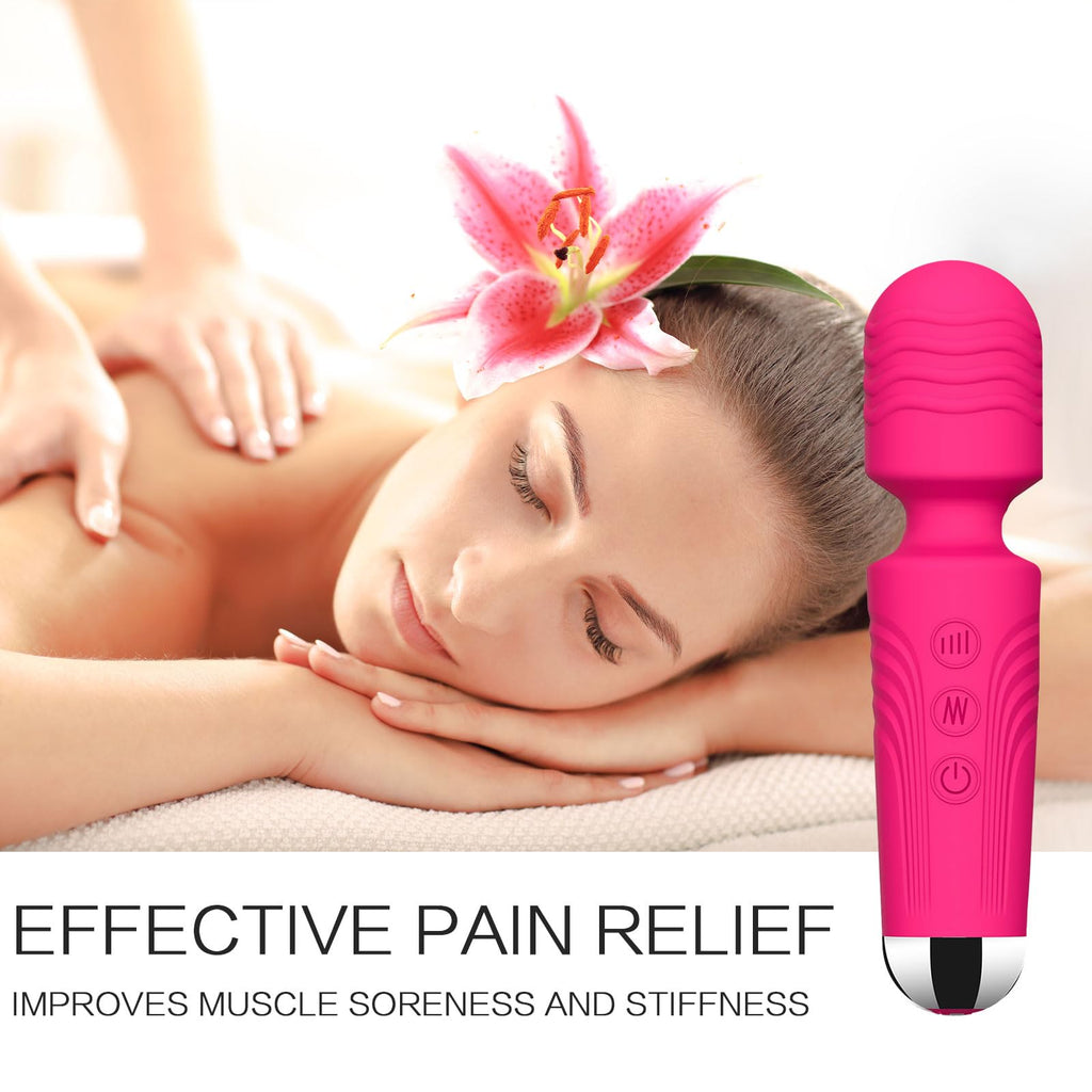 Vibrator Wand,Adult Sex Toy Wand, G Spot Dildo, Clit Vibrator, Sex Vibrators,Clitoris Stimulation,with 8 Speeds & 20 Patterns,Fully Waterproof,Vibrating Wand for her Pleasure (Rose Red)