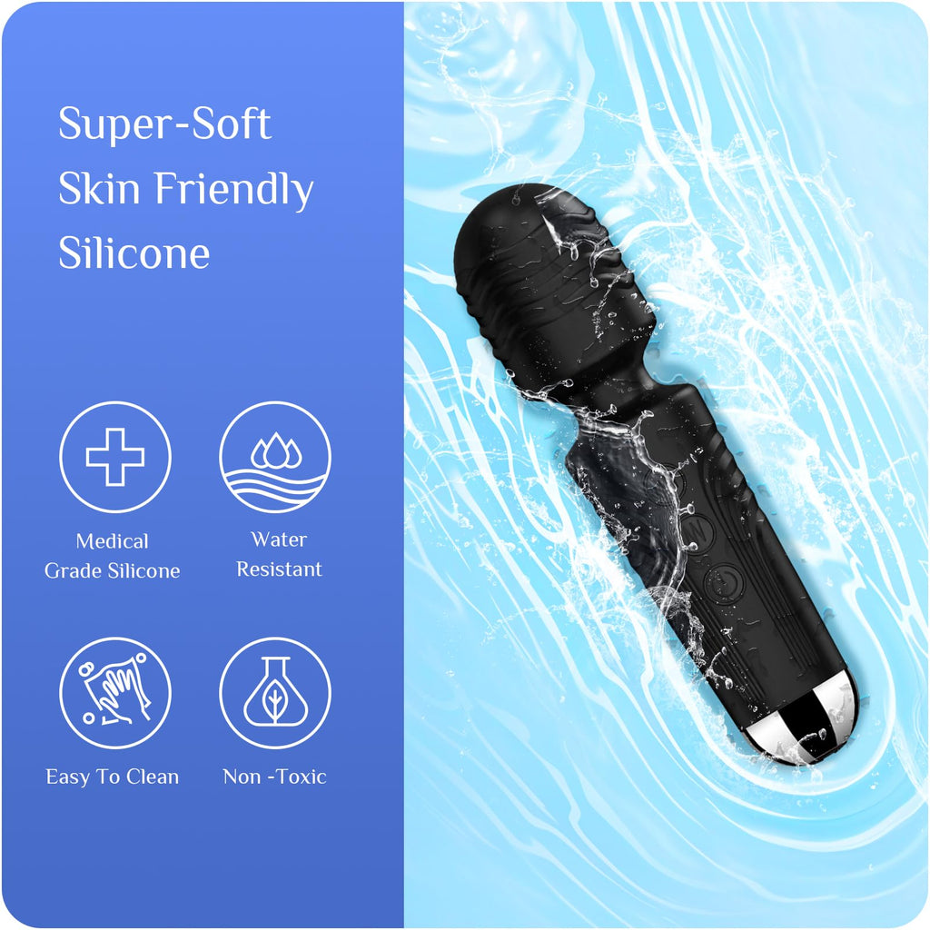 Vibrator Wand,Adult Sex Toy Wand, G Spot Dildo, Clit Vibrator, Sex Vibrators,Clitoris Stimulation,with 8 Speeds & 20 Patterns,Fully Waterproof,Vibrating Wand for her Pleasure (Rose Red)