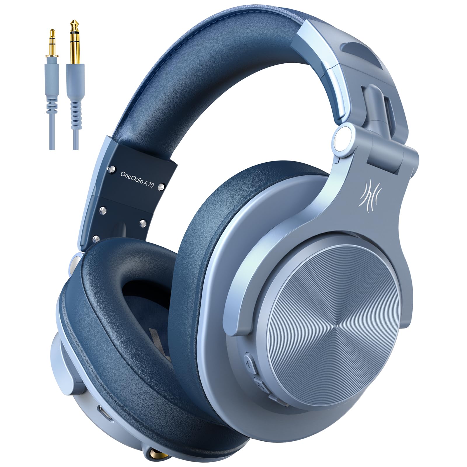 OneOdio A70 Bluetooth Over Ear Headphones, Wireless Headphones with 72H Playtime, Hi-Res, Built-in Mic, 3.5mm/6.35mm Wired Audio Jack for Studio Monitor & Mixing DJ Guitar AMP, Computer Laptop PC