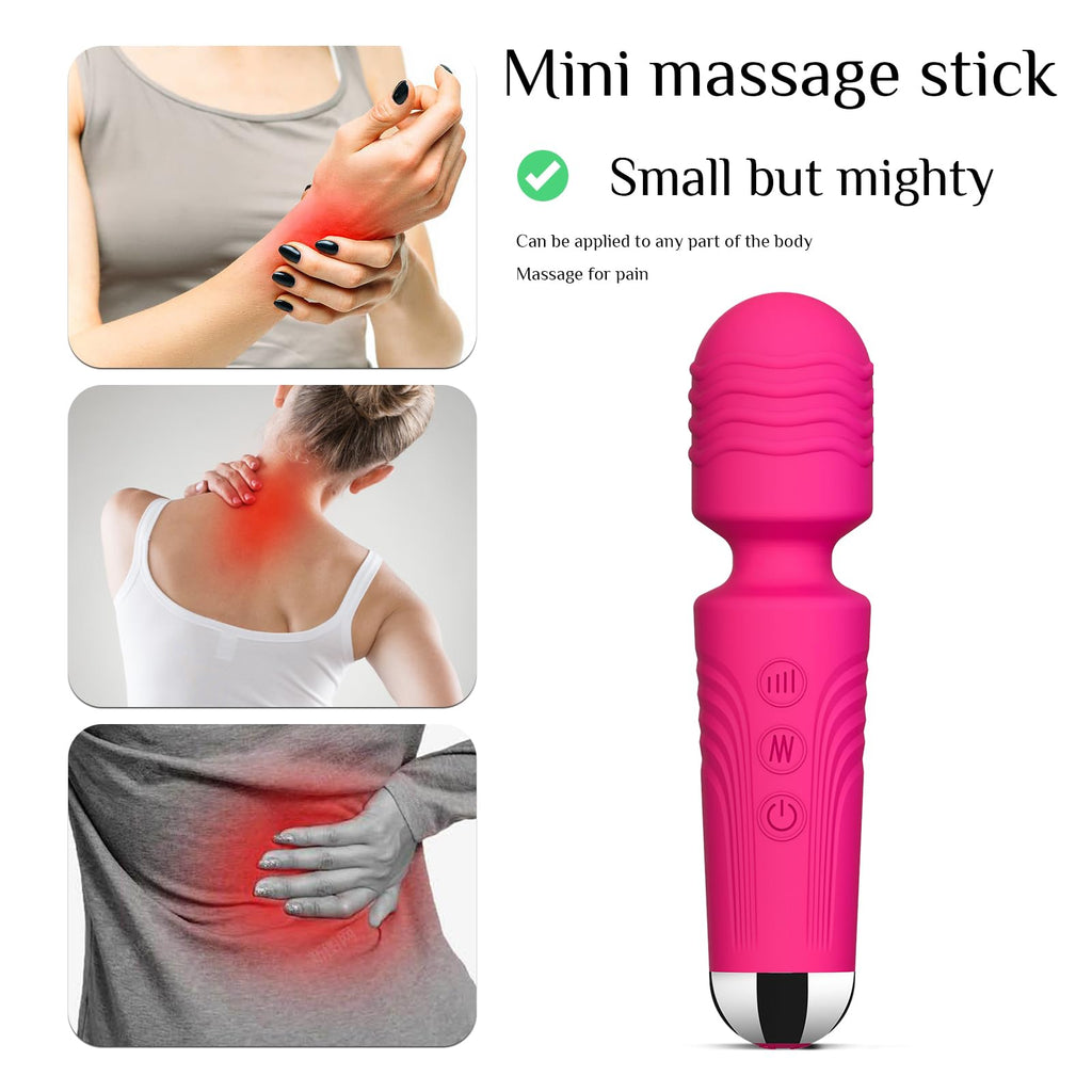 Vibrator Wand,Adult Sex Toy Wand, G Spot Dildo, Clit Vibrator, Sex Vibrators,Clitoris Stimulation,with 8 Speeds & 20 Patterns,Fully Waterproof,Vibrating Wand for her Pleasure (Rose Red)