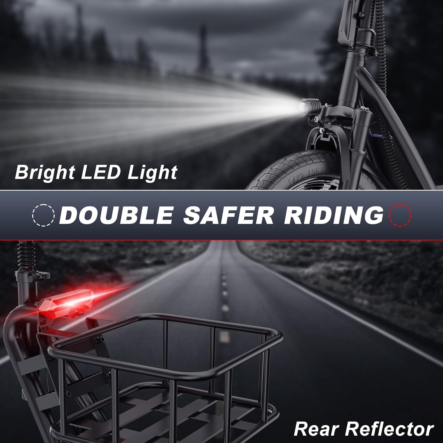 VOLPAM Electric Scooter, 350W/500W Powerful Motor, 8.5"/10" Solid Tires, 19/22Mph, 28/23/21/16 Miles Max Range, Dual Braking