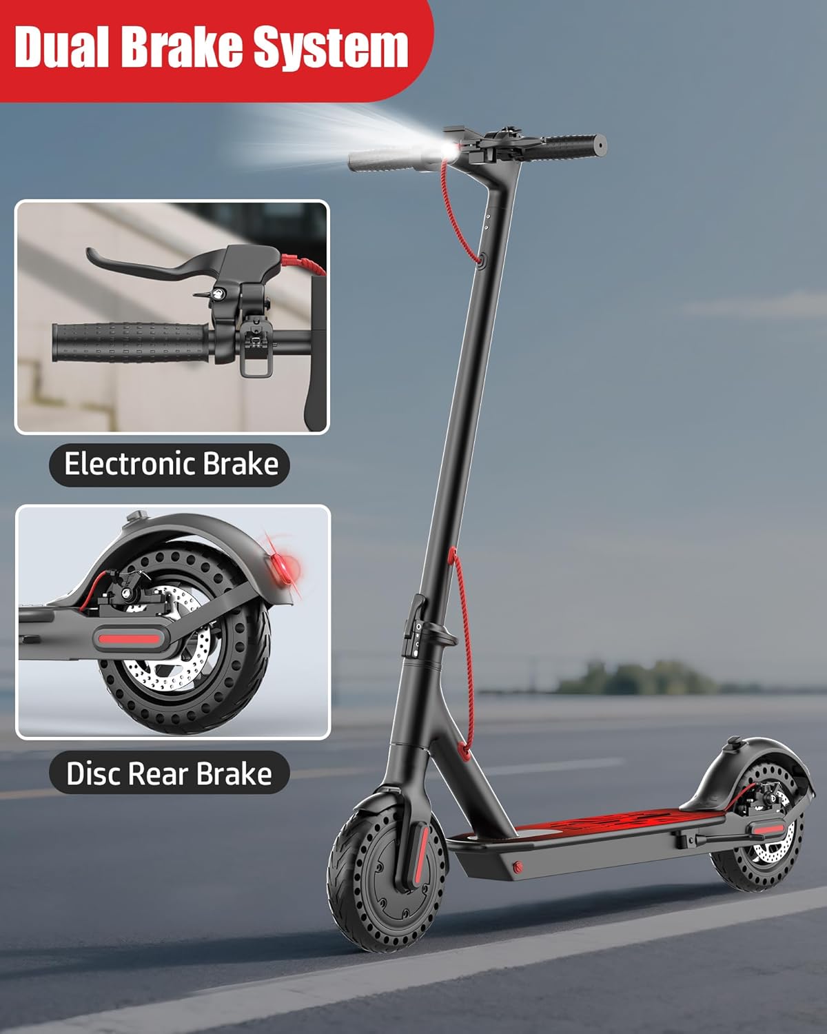 Electric Scooter for Adults, Peak 500W/650W Motor, 19/21 MPH Max Speed, 21/23 Miles Range, 36V Battery, 8.5" Solid Tires, App Control, Lightweight, Foldable Electric Scooter for Commuting, UL2272