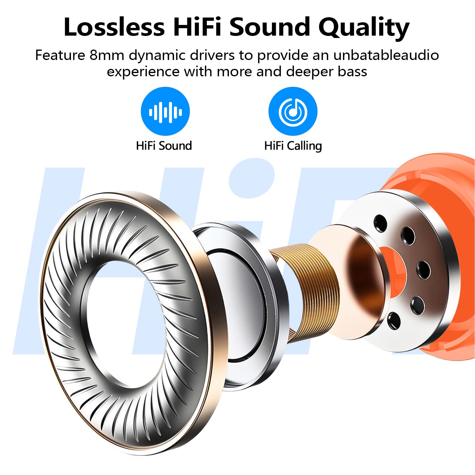 kurdene Wireless Earbuds Bluetooth 5.3 in Ear Buds Light Weight Headphones,Deep Bass Sound,Built in Mics Headset,Clear Calls Earphones for Sports Workout