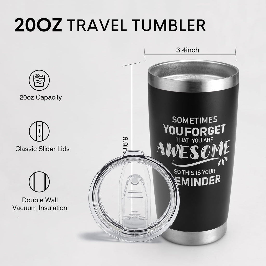 NOWWISH Inspirational Coffee Mug for Men, 14oz Vacuum Insulated Stainless Steel Cup, You Are Awesome Gift for Husband, Boyfriend, Dad - Navy Blue