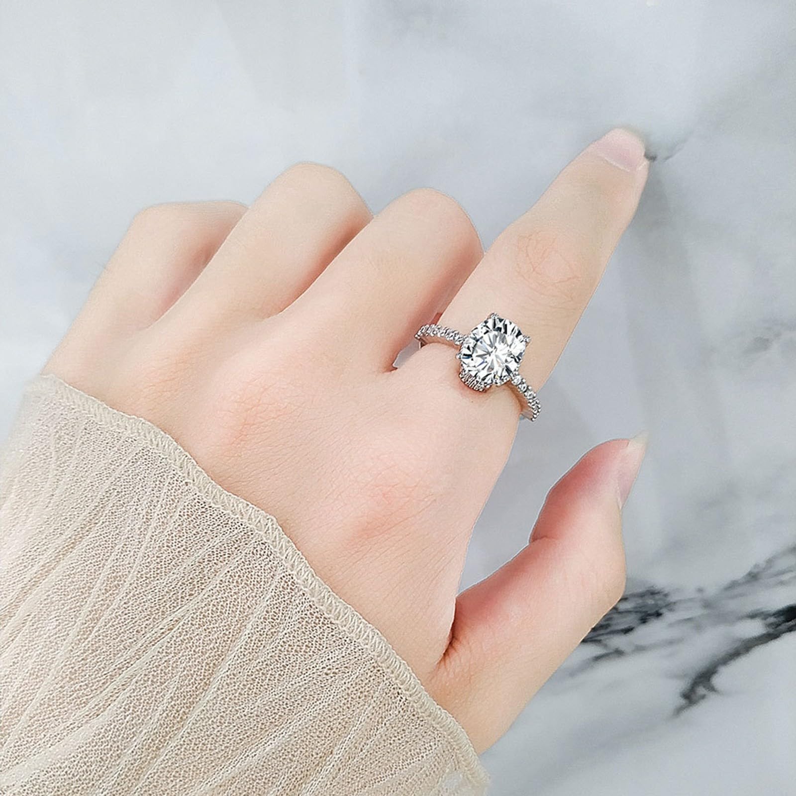 925 Sterling Silver Rings for Women Wedding Anniversary Jewelry Christmas Birthday Gift Engagement Rings