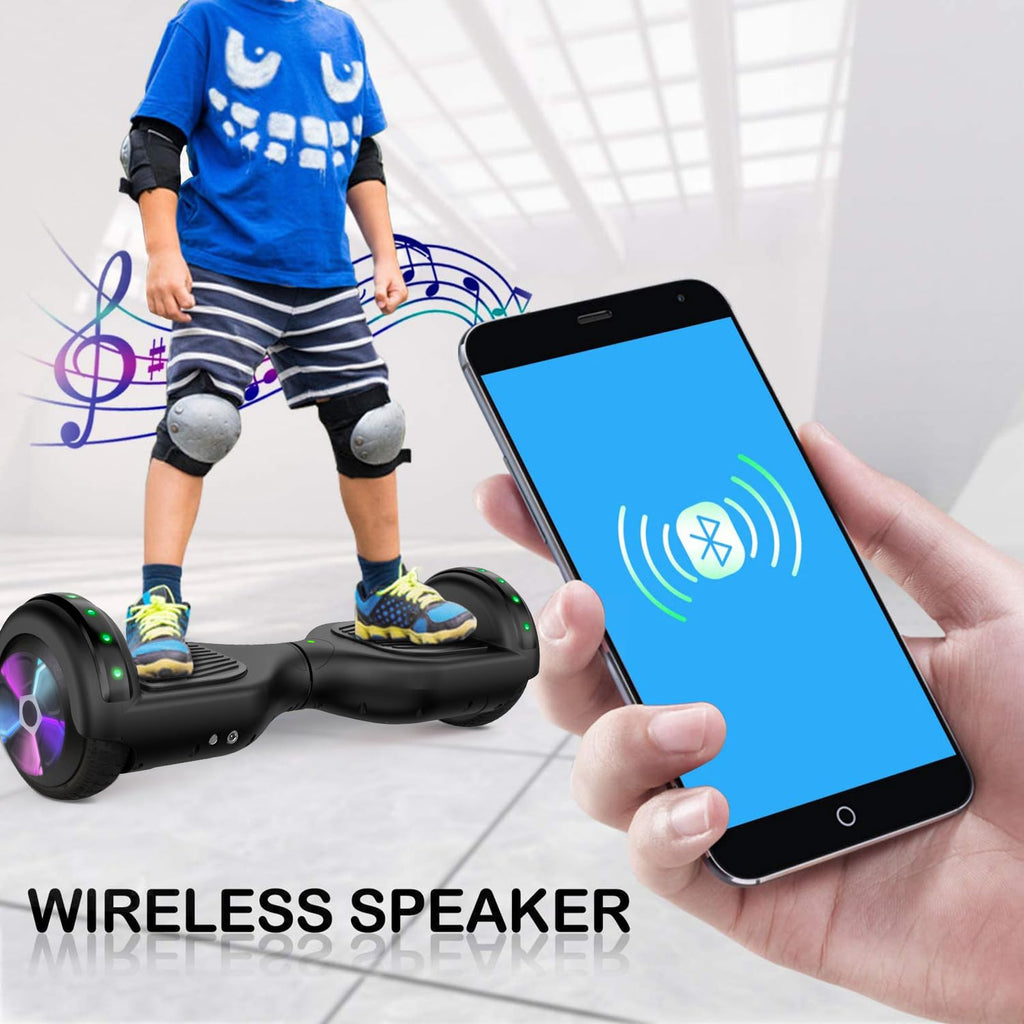 LIEAGLE Hoverboard, 6.5" Self Balancing Scooter Hover Board with Bluetooth Wheels LED Lights for Kids Adults