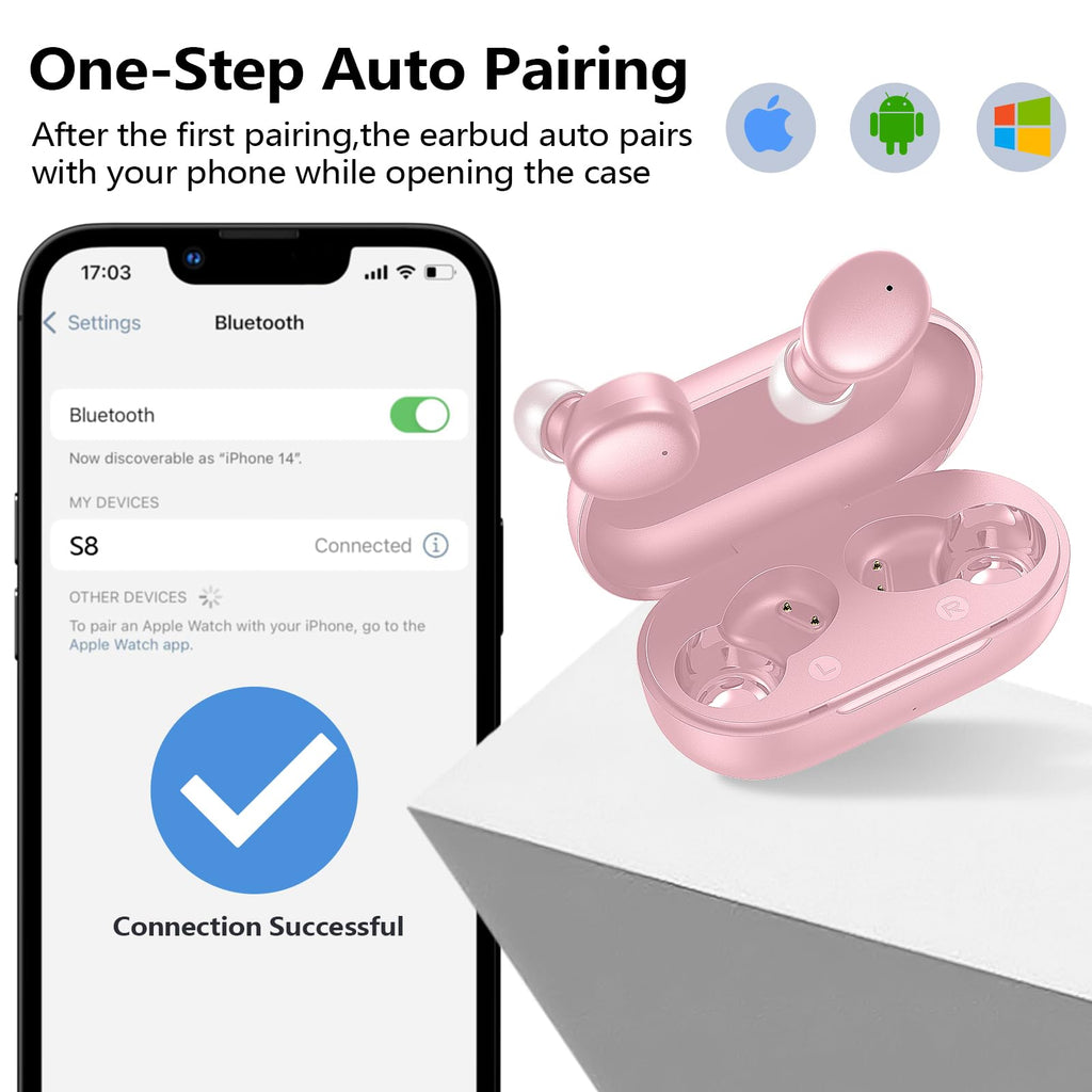 kurdene Wireless Earbuds Bluetooth 5.3 in Ear Buds Light Weight Headphones,Deep Bass Sound,Built in Mics Headset,Clear Calls Earphones for Sports Workout