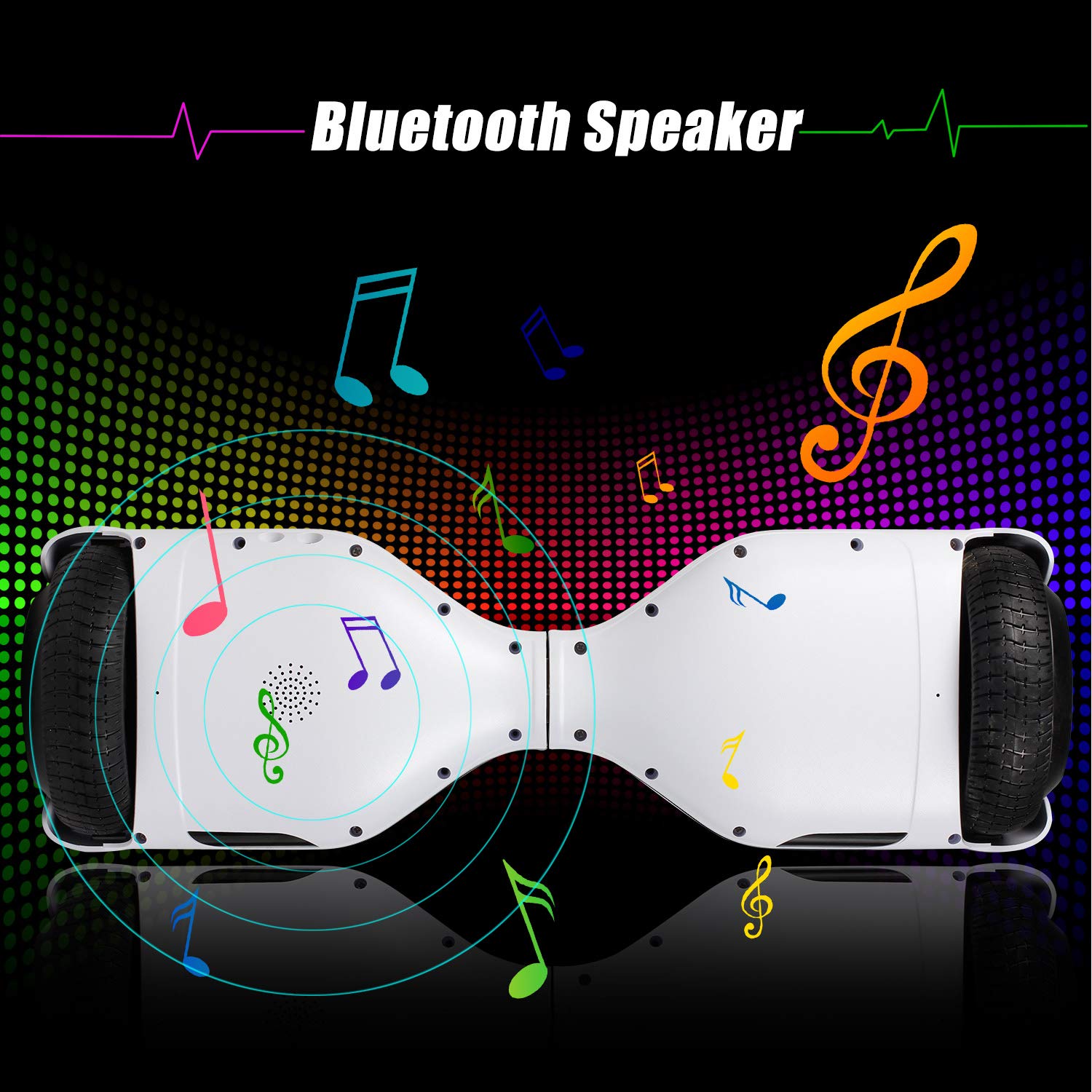 LIEAGLE Hoverboard, 6.5" Self Balancing Scooter Hover Board with Bluetooth Wheels LED Lights for Kids Adults