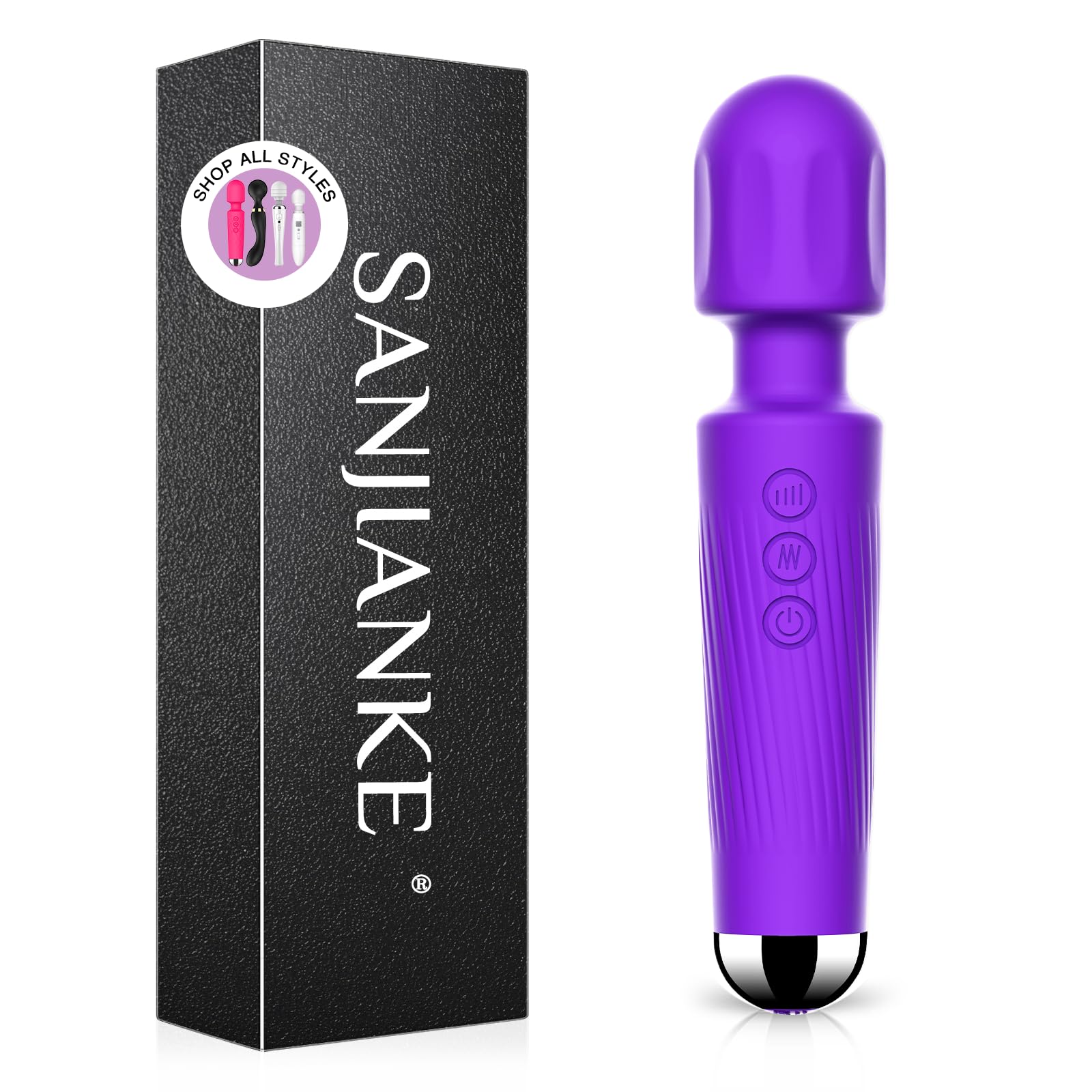 Vibrator Wand,Adult Sex Toy Wand, G Spot Dildo, Clit Vibrator, Sex Vibrators,Clitoris Stimulation,with 8 Speeds & 20 Patterns,Fully Waterproof,Vibrating Wand for her Pleasure (Rose Red)