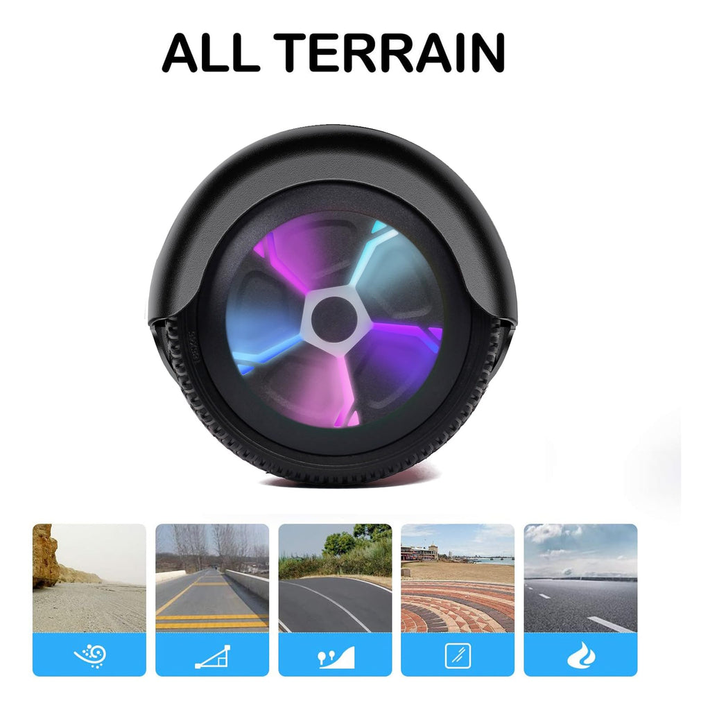 LIEAGLE Hoverboard, 6.5" Self Balancing Scooter Hover Board with Bluetooth Wheels LED Lights for Kids Adults