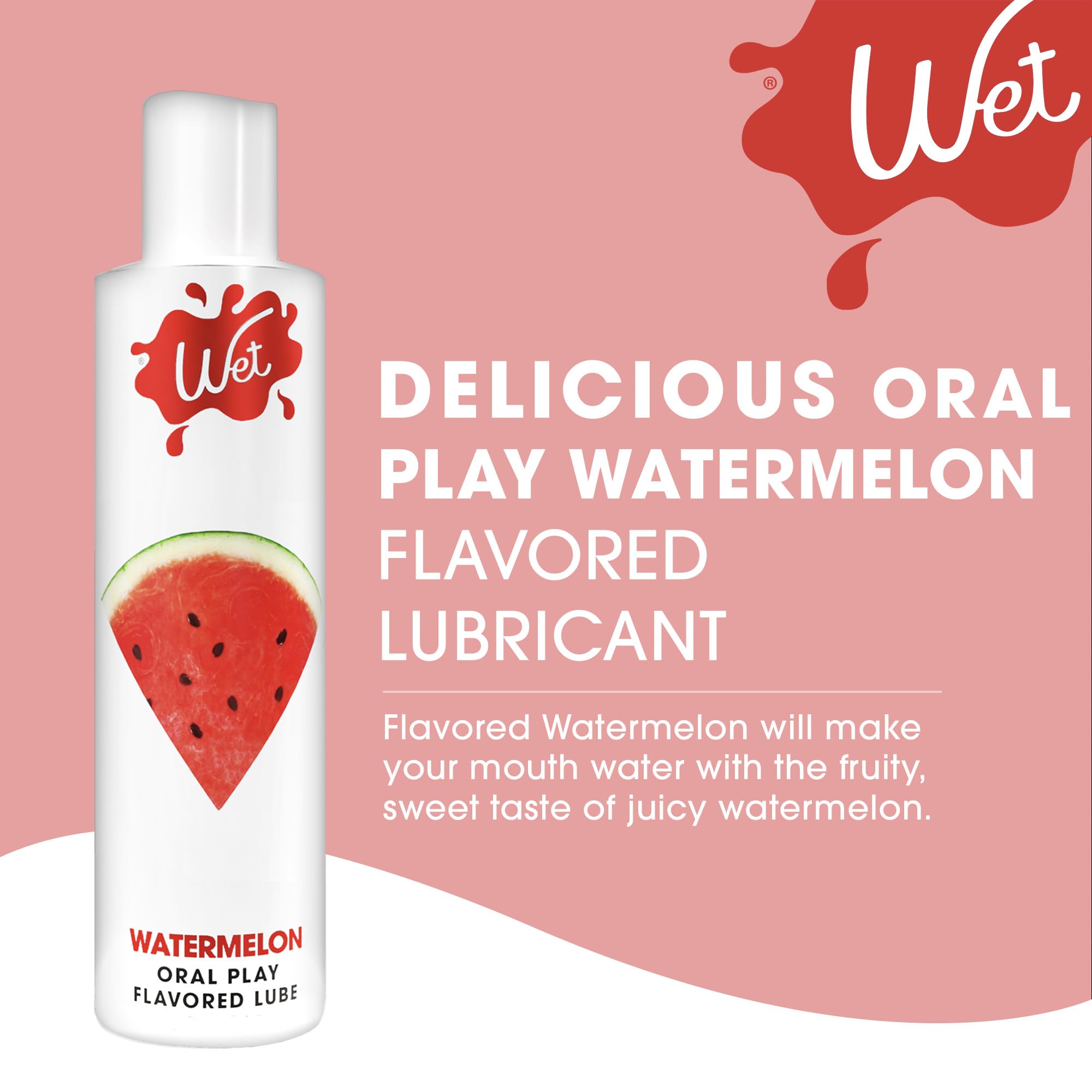 Wet Sexy Strawberry Premium Flavored Edible Lube for Men, Women and Couples | Long-Lasting, Condom Safe, Sugar Free, 9 fl oz
