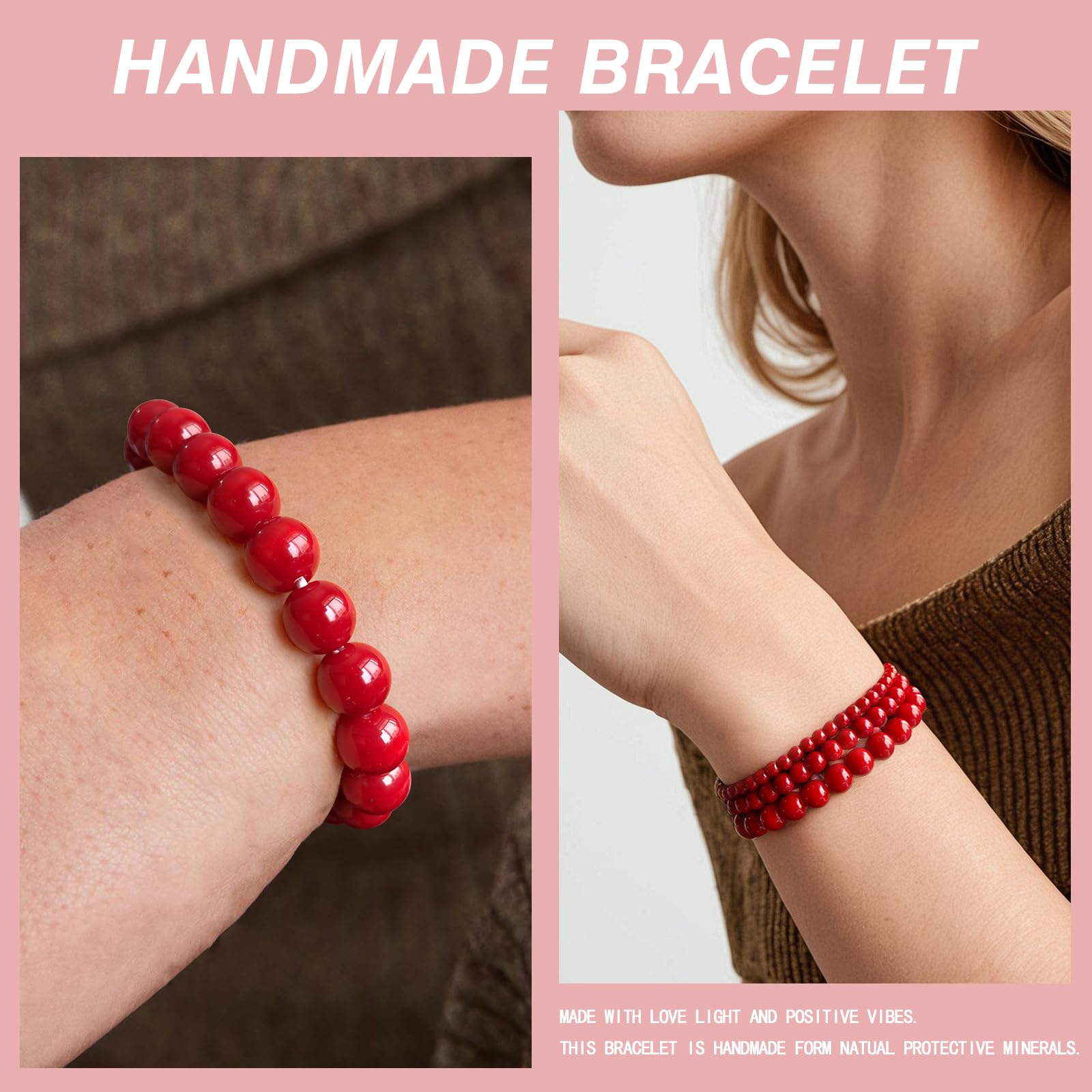 4pcs Beaded Bracelets for Women,Natural Healing Crystal Gemstones Bracelet,Anxiety Stress Relief Bracelet Handmade purple Jewelry Gifts for Women