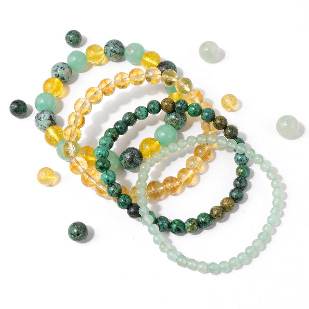 4pcs Beaded Bracelets for Women,Natural Healing Crystal Gemstones Bracelet,Anxiety Stress Relief Bracelet Handmade purple Jewelry Gifts for Women