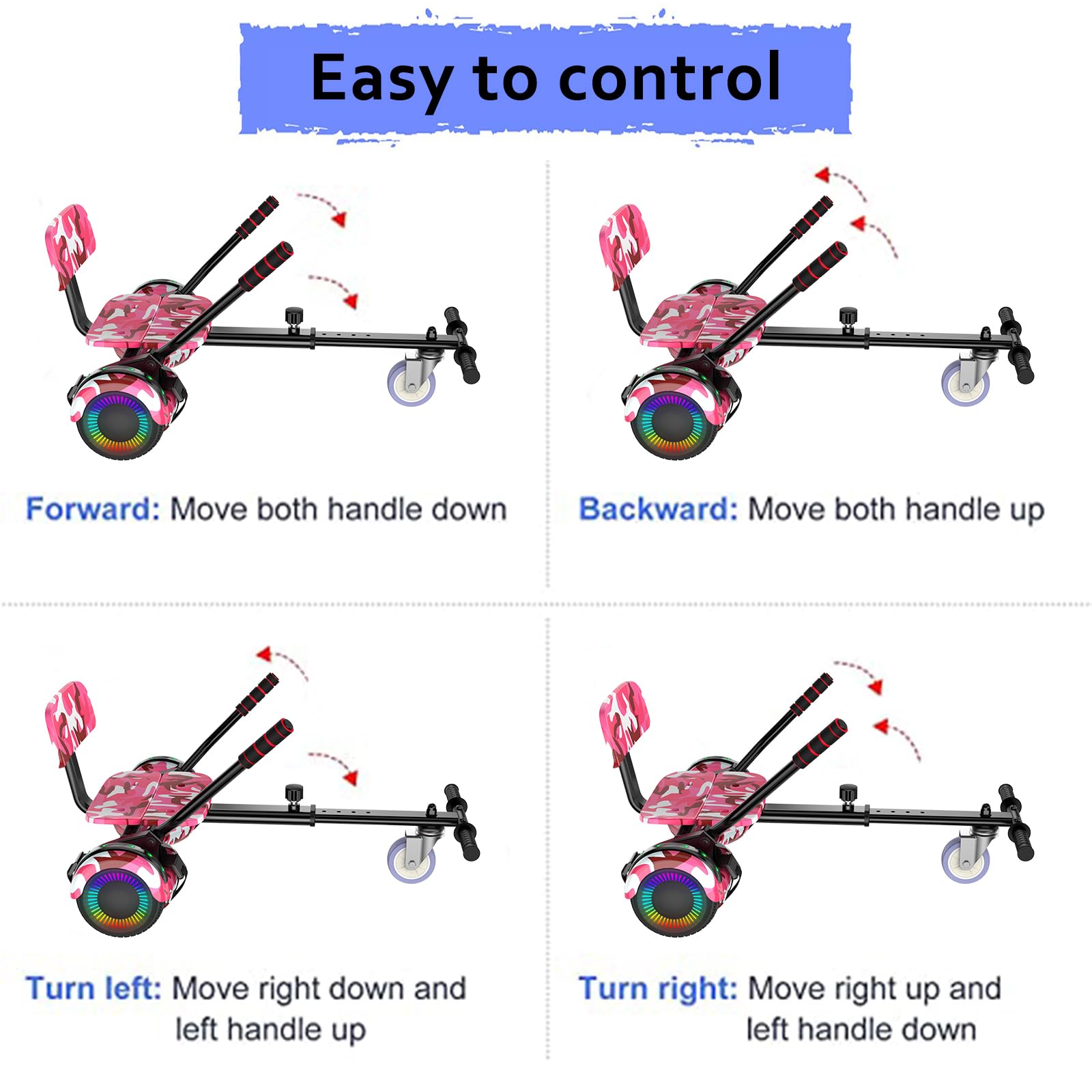 LIEAGLE Hoverboard, 6.5" Self Balancing Scooter Hover Board with Bluetooth Wheels LED Lights for Kids Adults