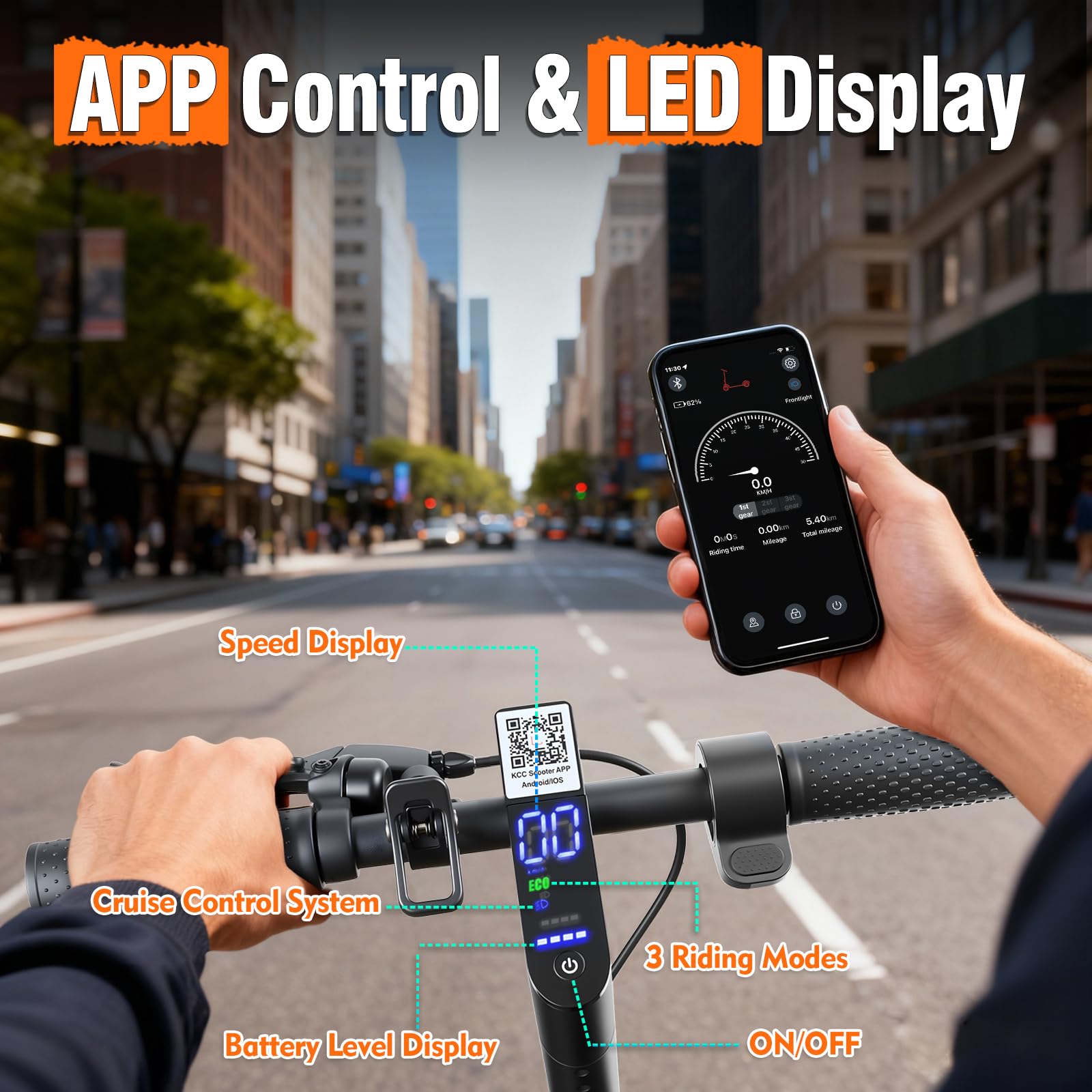 ‌Fregogo Electric Scooter for Adults - Folding Commuter E-Scooter,500W Peak Motor,12/21 Mile Long Range Adults Electric Scooter,16/19 MPH Speed,8.5" Anti-Solid Tires, Dual Brake System & App Control