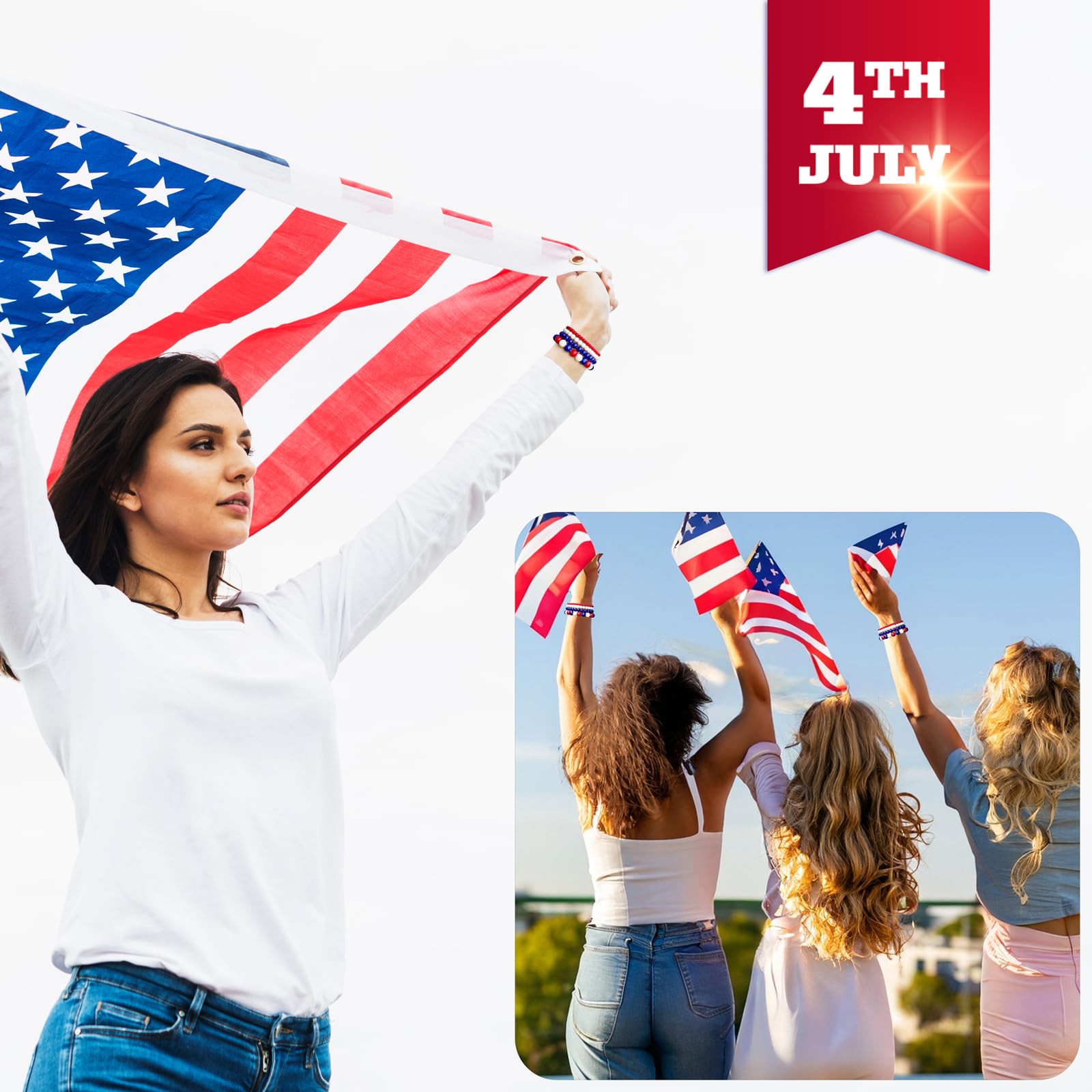 4pcs Beaded Bracelets for Women,Natural Healing Crystal Gemstones Bracelet,Anxiety Stress Relief Bracelet Handmade purple Jewelry Gifts for Women