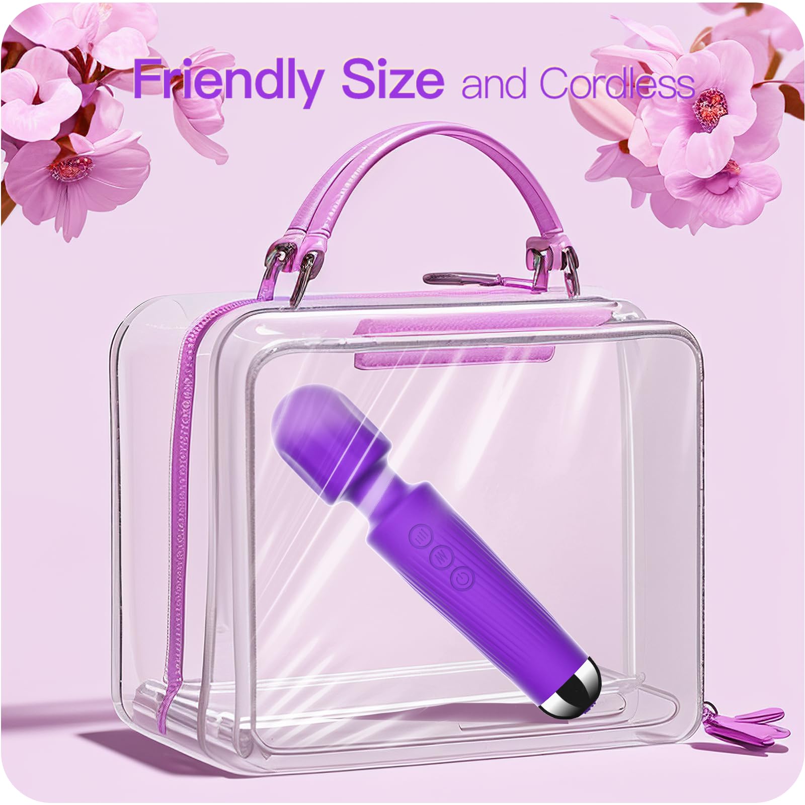 Vibrator Wand,Adult Sex Toy Wand, G Spot Dildo, Clit Vibrator, Sex Vibrators,Clitoris Stimulation,with 8 Speeds & 20 Patterns,Fully Waterproof,Vibrating Wand for her Pleasure (Rose Red)