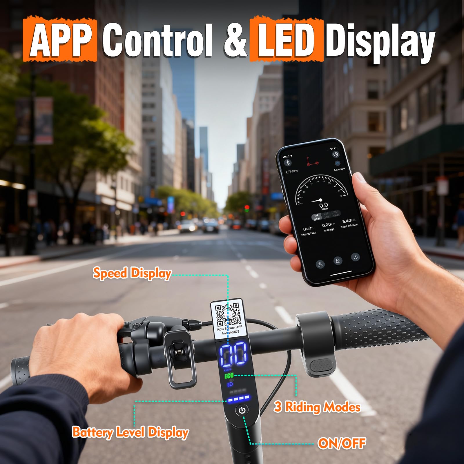 ‌Fregogo Electric Scooter for Adults - Folding Commuter E-Scooter,500W Peak Motor,12/21 Mile Long Range Adults Electric Scooter,16/19 MPH Speed,8.5" Anti-Solid Tires, Dual Brake System & App Control