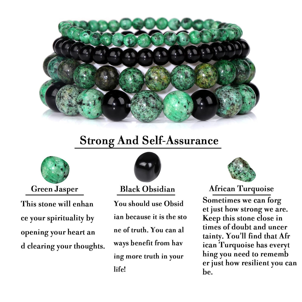 4pcs Beaded Bracelets for Women,Natural Healing Crystal Gemstones Bracelet,Anxiety Stress Relief Bracelet Handmade purple Jewelry Gifts for Women