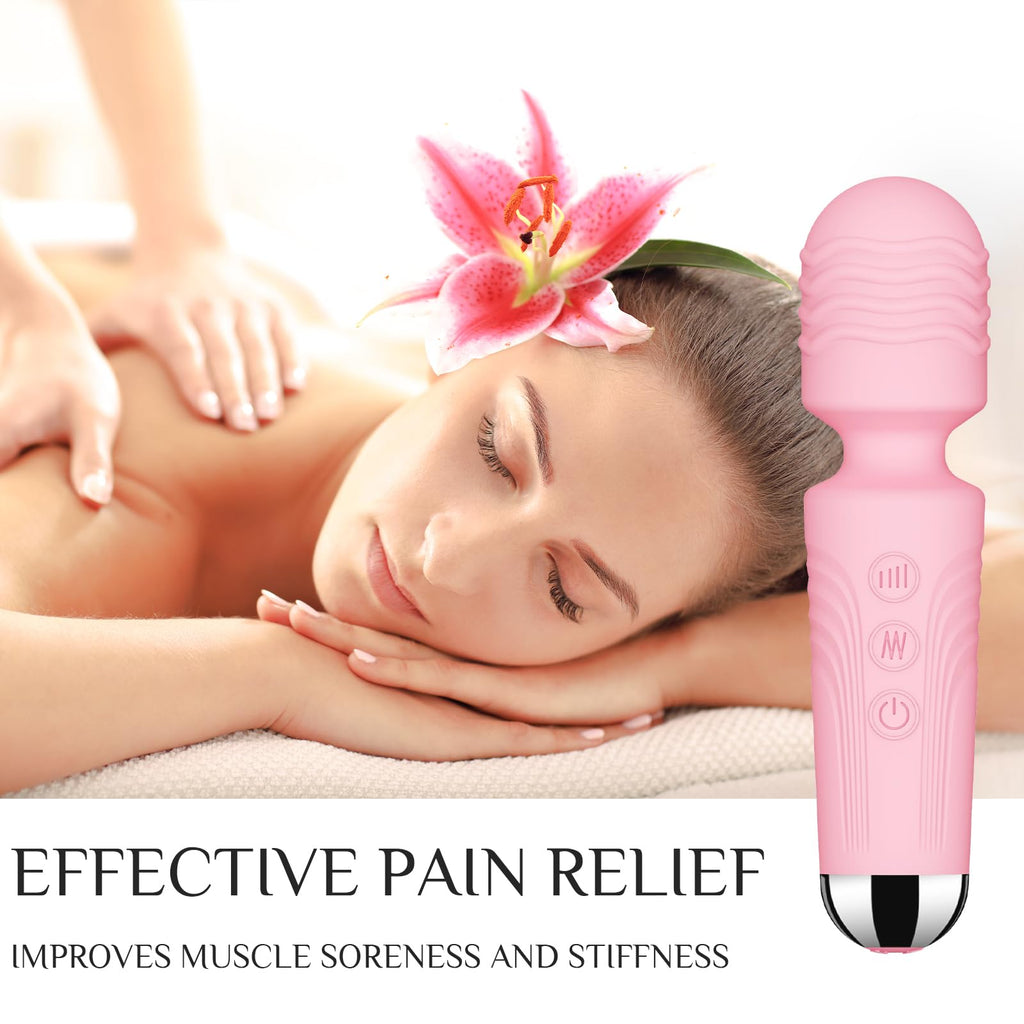 Vibrator Wand,Adult Sex Toy Wand, G Spot Dildo, Clit Vibrator, Sex Vibrators,Clitoris Stimulation,with 8 Speeds & 20 Patterns,Fully Waterproof,Vibrating Wand for her Pleasure (Rose Red)